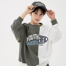 틴플로우 유스풀 배색 맨투맨 티셔츠 TELT975