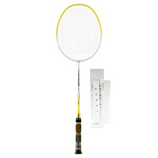 apacs 722超輕量全碳羽球拍 白色黃色+線條 白色+球拍套 隨機出貨+握把 白色組, 1套, 單品
