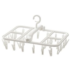 防風折疊曬襪架/內衣褲曬衣架 32夾, 1個, 白色