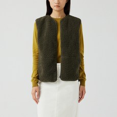 JAJU 女款羊羔毛絨拉鍊背心