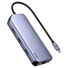 아트뮤 USB C타입 9in1 4K 60hz Gen2 10Gbps 멀티 허브 MH430, 메탈그레이, 1개