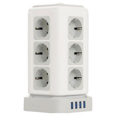 TELLO 塔式16孔延長線 TP-VF4U12E, 白色, 1個, 2m