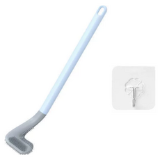 실리콘 틈새 화장실 커브 변기 청소솔, 스카이, 1개
