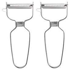 Kitchen House 全不鏽鋼手持蔬菜刀多功能削皮器, 銀色, 2個