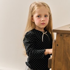 kikimora 兒童圓點蝴蝶結T恤