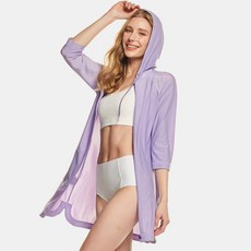 tesla 女款長版連帽拉鍊防曬衣 TM-FSZ62