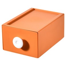 FAmILyLIFE 生活 撞色系百變抽屜收納盒 YG-120-O 20 x 15 x 10cm, 1層, 豔陽橘, 1個