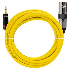 에이치디탑 3.5 스테레오 TO XLR 수 마이크 케이블 옐로우 HT-TP2265, 0.5m, 1개