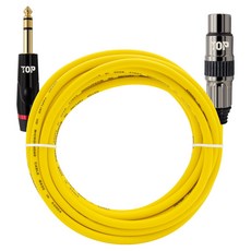 HDtop 韓國製 5.5 立體聲轉XLR母頭麥克風線 50m, 黃色, HT-TP2365, 1個