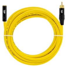 HDtop 3.5 立體聲母頭 TO RCA 公頭連接線 50m, 黃色, 1個, HT-TP2509