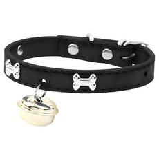 寵物爪印鈴鐺項圈 DA056 款式隨機, 1個, 黑色