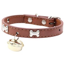 寵物爪印鈴鐺項圈 DA056 款式隨機, 1個, 棕色