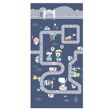 vivibaby 孩童摺疊式XPE遊戲地墊, 藍色 + 灰色