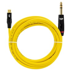 HDtop 韓國製 RCA 母頭轉 5.5 立體聲連接線 黃色 50m, 1個, HT-TP2567