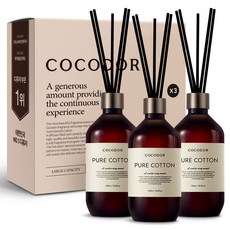 코코도르 프리미엄 디퓨저, 퓨어코튼, 500ml, 3개