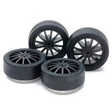 TAMIYA 田宮 低摩擦中徑薄胎輪胎 26mm + 碳纖維強化輪框 插銷式 100 x 210 x 30 mm 套組15534, 1套, 混合色