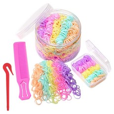 링하나 幼兒用可愛大容量髮圈 圓形盒 + 方形盒 + 安全剪 + 隨身梳 組合 SR1