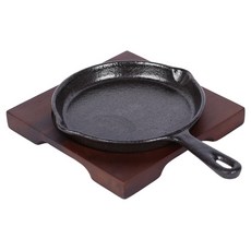 plala 麥飯石塗層把手圓形鑄鐵煎鍋, 黑色, 1個