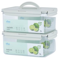 ecosense 조이락 트라이탄 밀폐용기 직사각, 2개, 3L