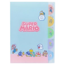 sun-star L型A4五夾層資料夾 超級瑪利歐, 灰藍色, 1個