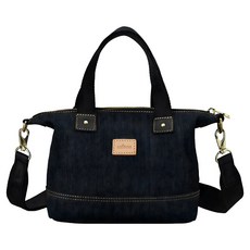 satana Denim 迷你托特包, 丹寧黑