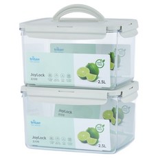ecosense 조이락 트라이탄 밀폐용기 직사각, 2개, 2.5L