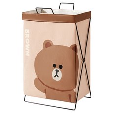 LINE FRIENDS X型可折疊大容量洗衣籃 收納箱 KP008, 棕色