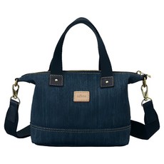 satana Denim 迷你托特包, 深丹寧藍