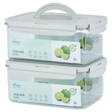 ecosense 조이락 트라이탄 밀폐용기 직사각, 2개, 2L 2개, 2L