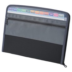 Higher Deco 風琴式拉鍊文件袋, 1個, 黑色