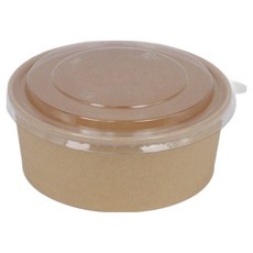 紙製圓形容器 165mm 1.1L x 200p + PET蓋 200p 套組, 1套