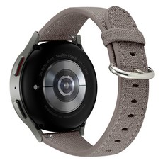 w9999 Galaxy Watch 適用日常亞麻錶帶, Galaxy Watch4/Watch4 Classic/5 20mm, 灰卡其色