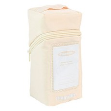 마메 스탠드형 대용량 듀얼 존 필통, 아이보리, 1개