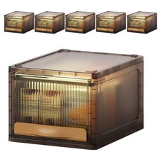 FAmILyLIFE 生活 抽屜式可掀蓋疊加耐重收納箱6件組 FL-309-6, 霧黑色, 1套