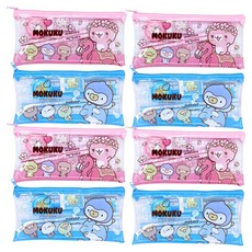 摩可可 拉鍊文具 2款 x 4入組, 1套, 粉紅色, 藍色