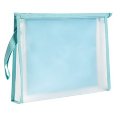 deLi 得力 EVA果凍色收納拉鍊袋 PP109 A4, 1個, 藍色