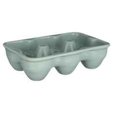 PREMIER HOUSEWARES 6格陶製蛋盒 綠色, 1個, 1個裝