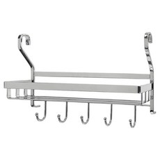 CAXXA 凱撒 不鏽鋼壁掛式5鉤置物架, 1個, 銀色