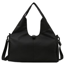 Parajuni 女性用甜美風運動大容量瑜珈墊固定健身運動包 HJ0525, 黑色, 1個