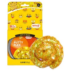emoji Funny Putty 珠子與亮片, 85g, 1個, 表情符號黃色