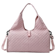 Parajuni 女性絎縫瑜珈健身運動鞋子收納健身包 HJ0526, 1個, 粉紅色