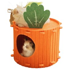 KODACHIEF 貓咪可愛組裝舒適小巧毛氈床, 1個, 36 胡蘿蔔