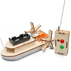 Nectron 科學實驗 DIY 組裝 STEAM 教育 木製模型 汽車 飛機 套組 遙控汽船 175 x 106 x 64 mm, 1個