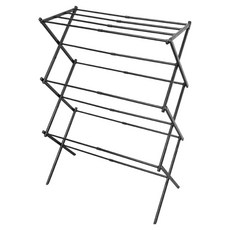 生活特堅固空間節省折疊式曬衣架, 黑色