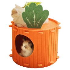 KODACHIEF 貓咪可愛組裝舒適小巧毛氈床, 1個, 35 胡蘿蔔