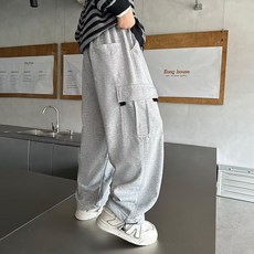 Yubly 兒童運動抽繩工裝束口褲