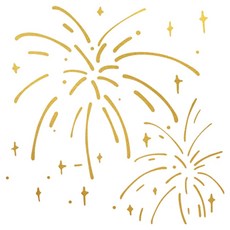 Souplace 煙火窗戶裝飾貼紙, 金色