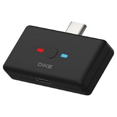 DIKE SWITCH 1對2分享多功能音訊藍牙發射器 TYPE-C, DAB211BK, 黑色, 1個