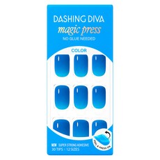 데싱디바 매직프레스 네일팁 세트 아쿠아 레귤러 라운드, 블루, 1세트