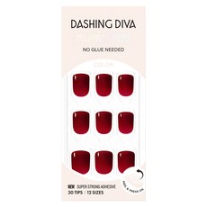 데싱디바 매직프레스 네일팁 세트 숏 스퀘어, 버건디, 1세트